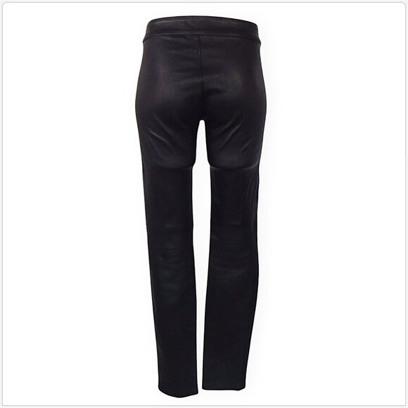 Graham & Spencer Black 100% Leather Lambskin Pants Stretch Skinny Buttery Soft 4 - Picture 5 of 7